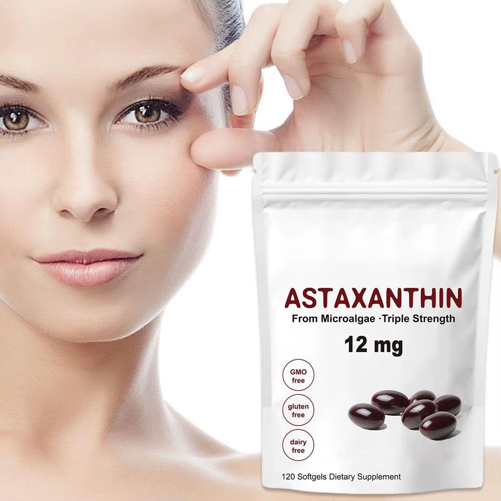 12Mg Natural Astaxanthin Antioxidant Capsules 120 Capsules Promotes Metabolism Improve Eye Skin Health Antioxidant Supplement